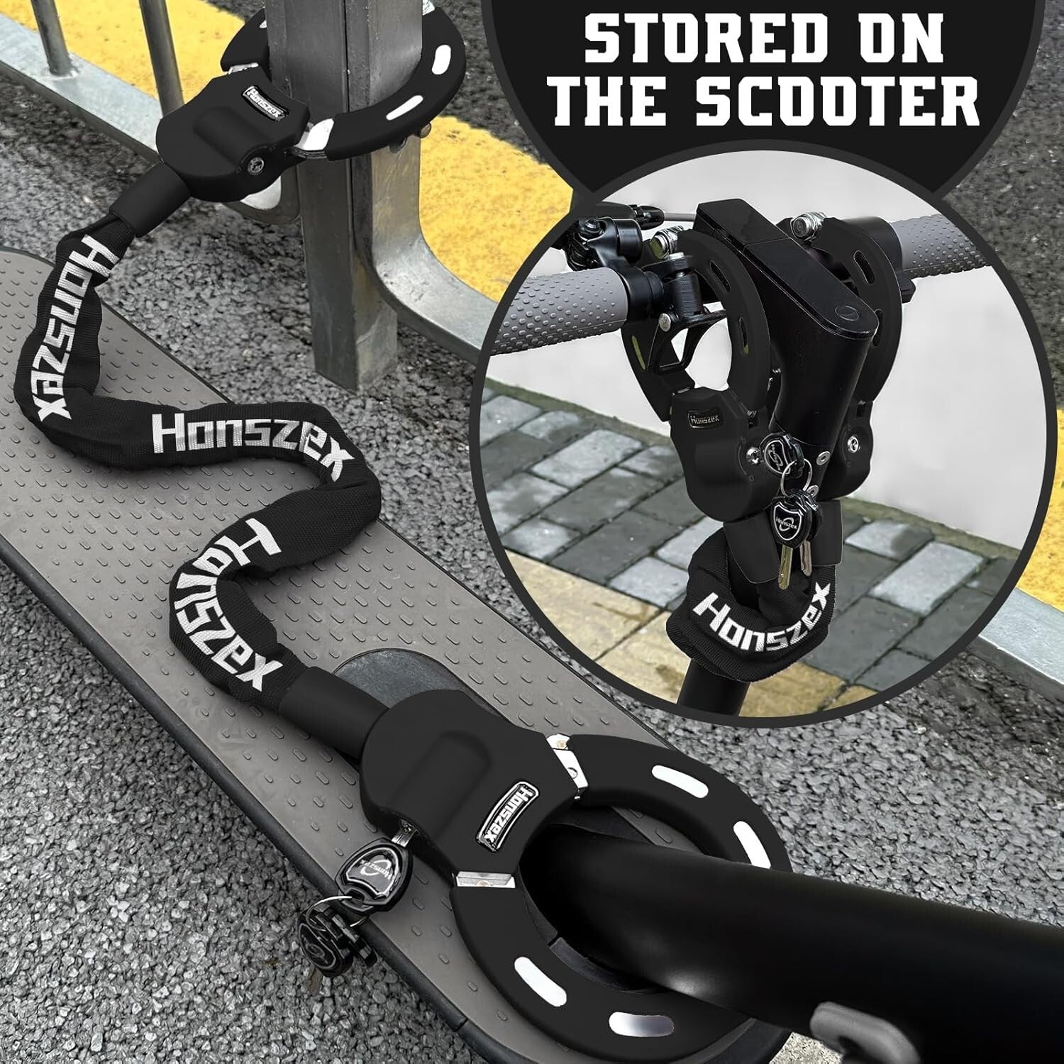 High Security Scratch-Resistant Electric Scooter Lock with Heavy Duty Chain