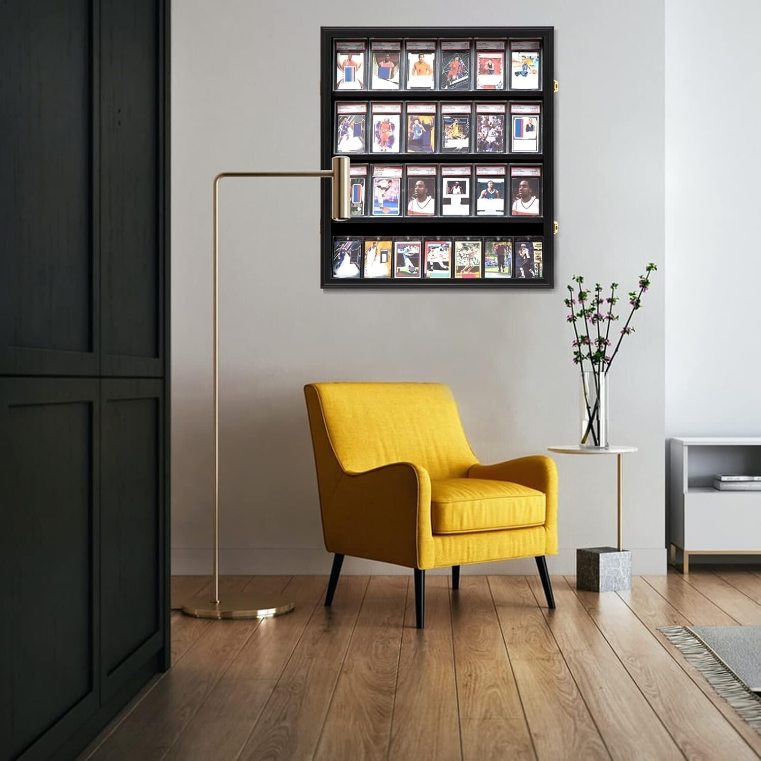 Sturdy Wall-Mounted Sports Card Display Case for Baseball, Football, Basketball