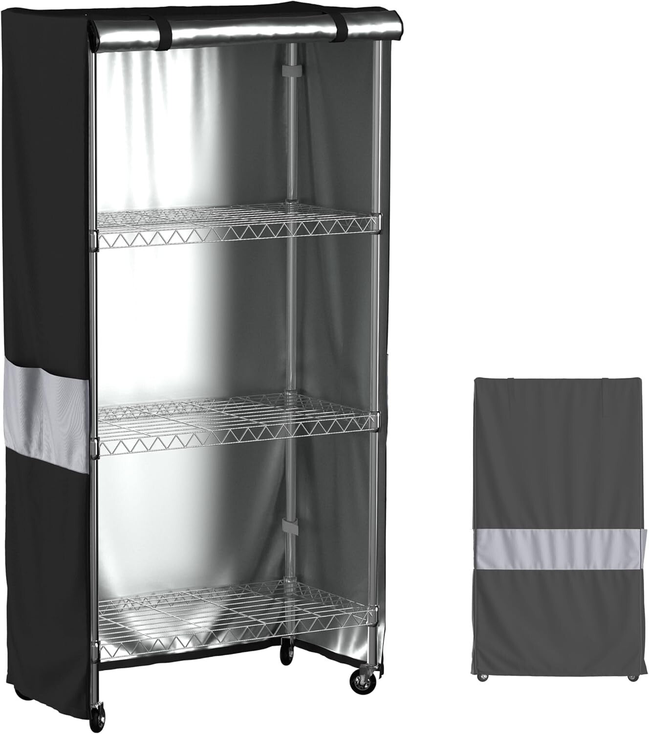 600D Heavy-Duty Waterproof Dustproof Rack Cover with Zipper - 48"W x 24"D x 72"H