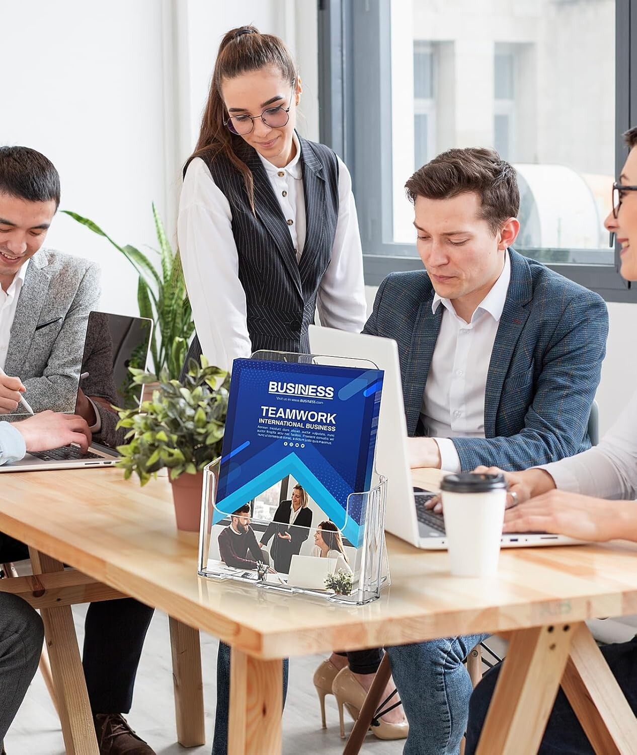 Multipurpose Clear Acrylic Flyer Holder 8.5 x 11 - Lightweight & Durable 4 Pack