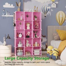 Load image into Gallery viewer, Modern 16-Cube Plastic Storage Organizer - Customizable Cherry Blossom Pink