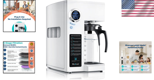 Portable RO Water Purifier - UV Filtration & Remineralization Glass Carafe