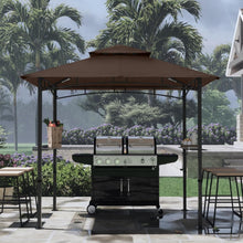 Load image into Gallery viewer, Stylish 8' x 5' BBQ Canopy Gazebo with Waterproof Design and LED Lighting