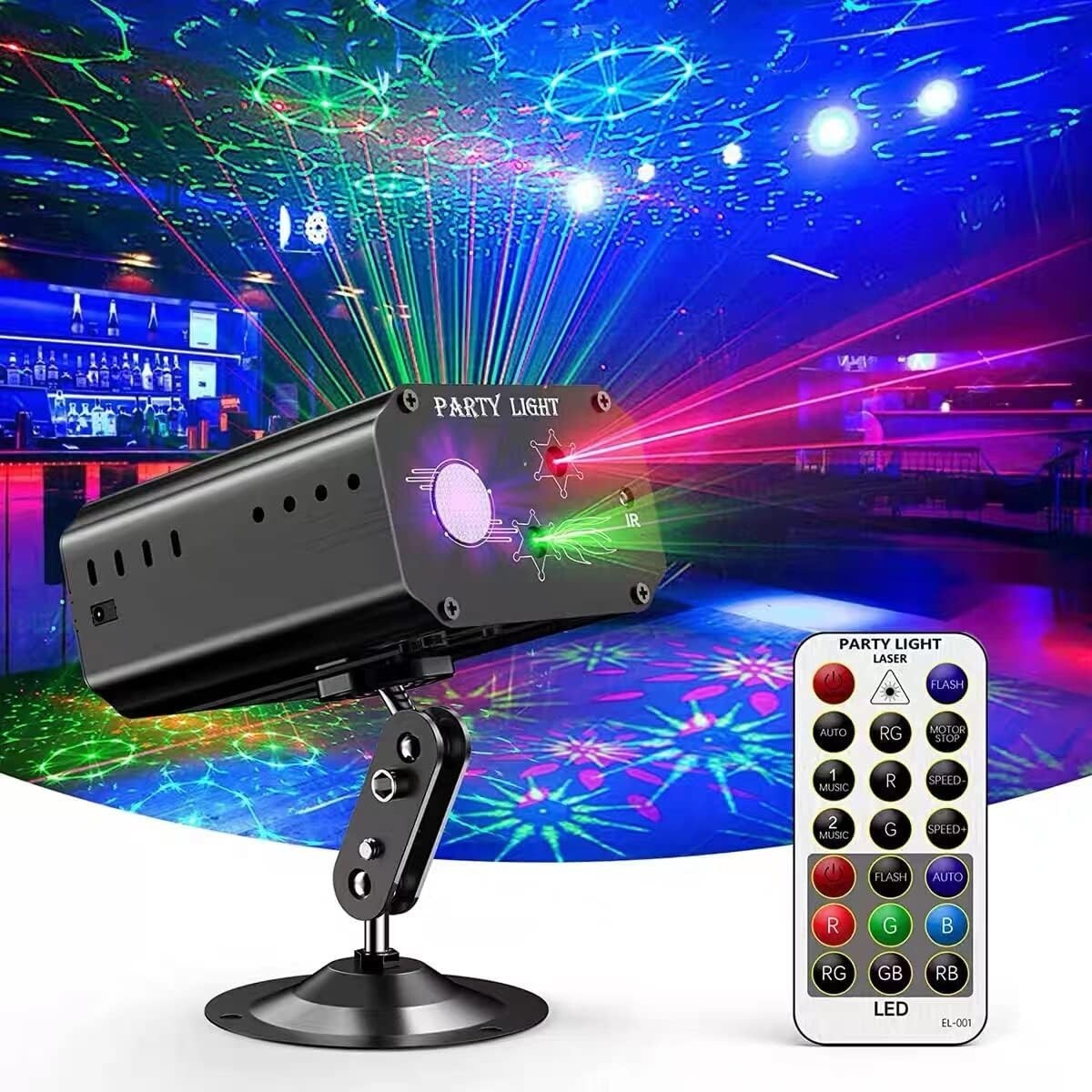Multi-Effects Sound Activated Party Lights - Ideal for Weddings & Birthdays