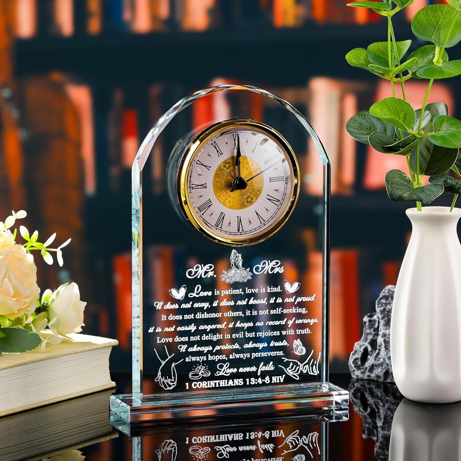 Battery-Powered Quartz Crystal Clock - Heartfelt Wedding Gift for Newlyweds