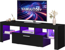 Load image into Gallery viewer, Stylish 51" LED TV Stand with Ample Storage Drawer for Media Organization
