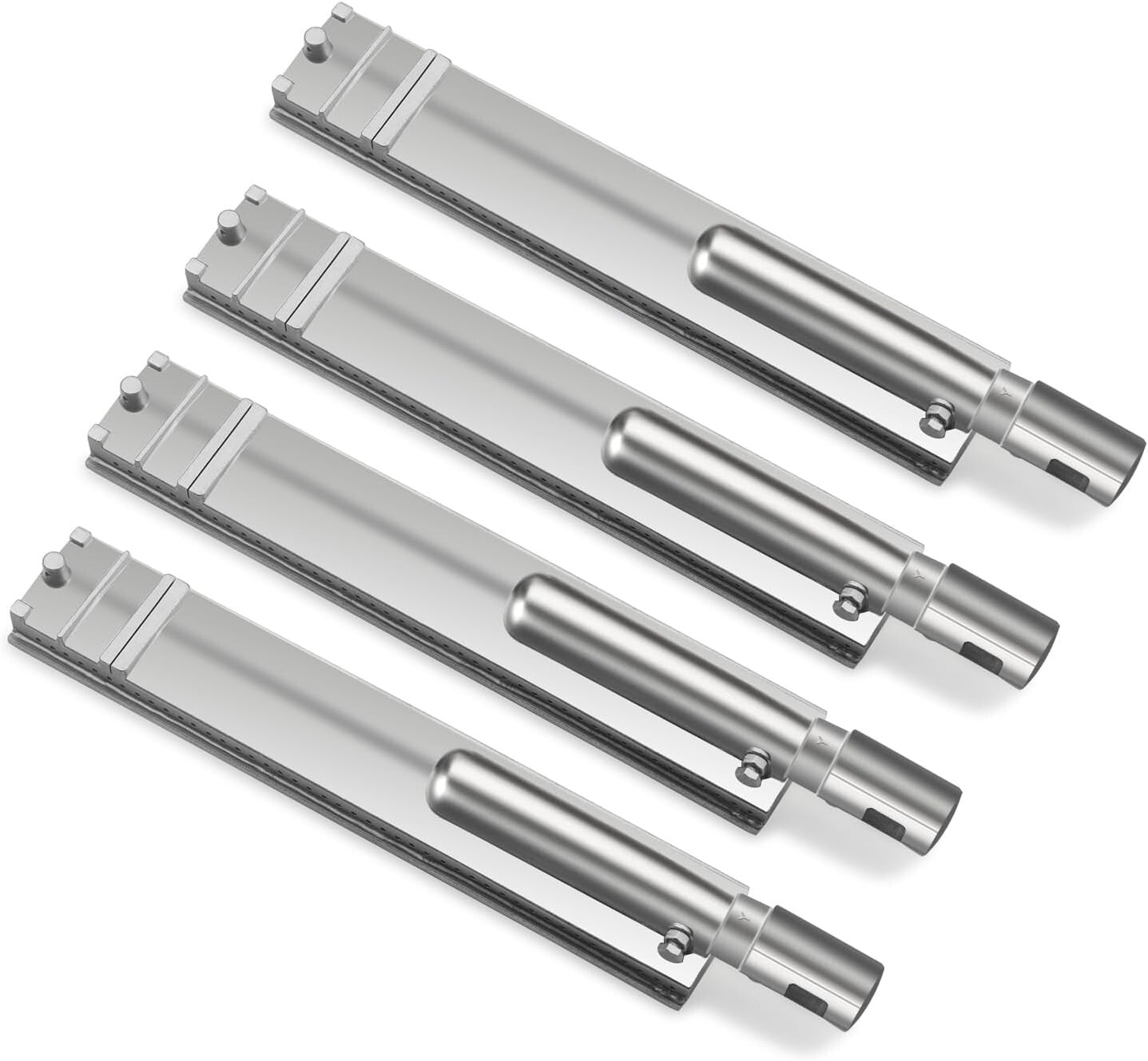 Durable 16 1/8" Stainless Steel Grill Burner Tubes with Air Regulator - Set of 4