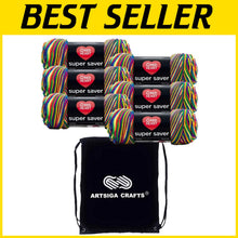 Load image into Gallery viewer, Same Dye Lot 6-Skein Acrylic Yarn Bundles with Craft Bag – Super Saver Mexicana