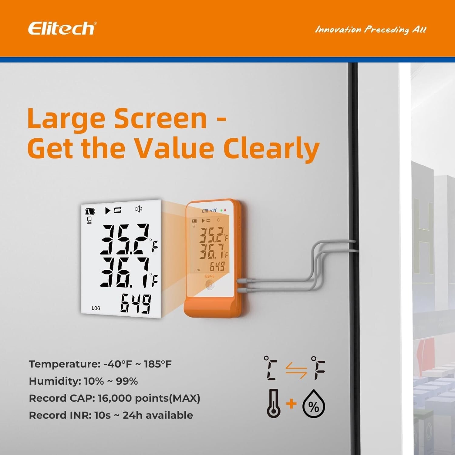 Easy-Install Temperature & Humidity Logger with Visual Alerts for Vaccine Fridge