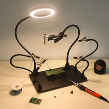 Load image into Gallery viewer, All-in-One Soldering Work Station with Adjustable Arms and 5X Magnification