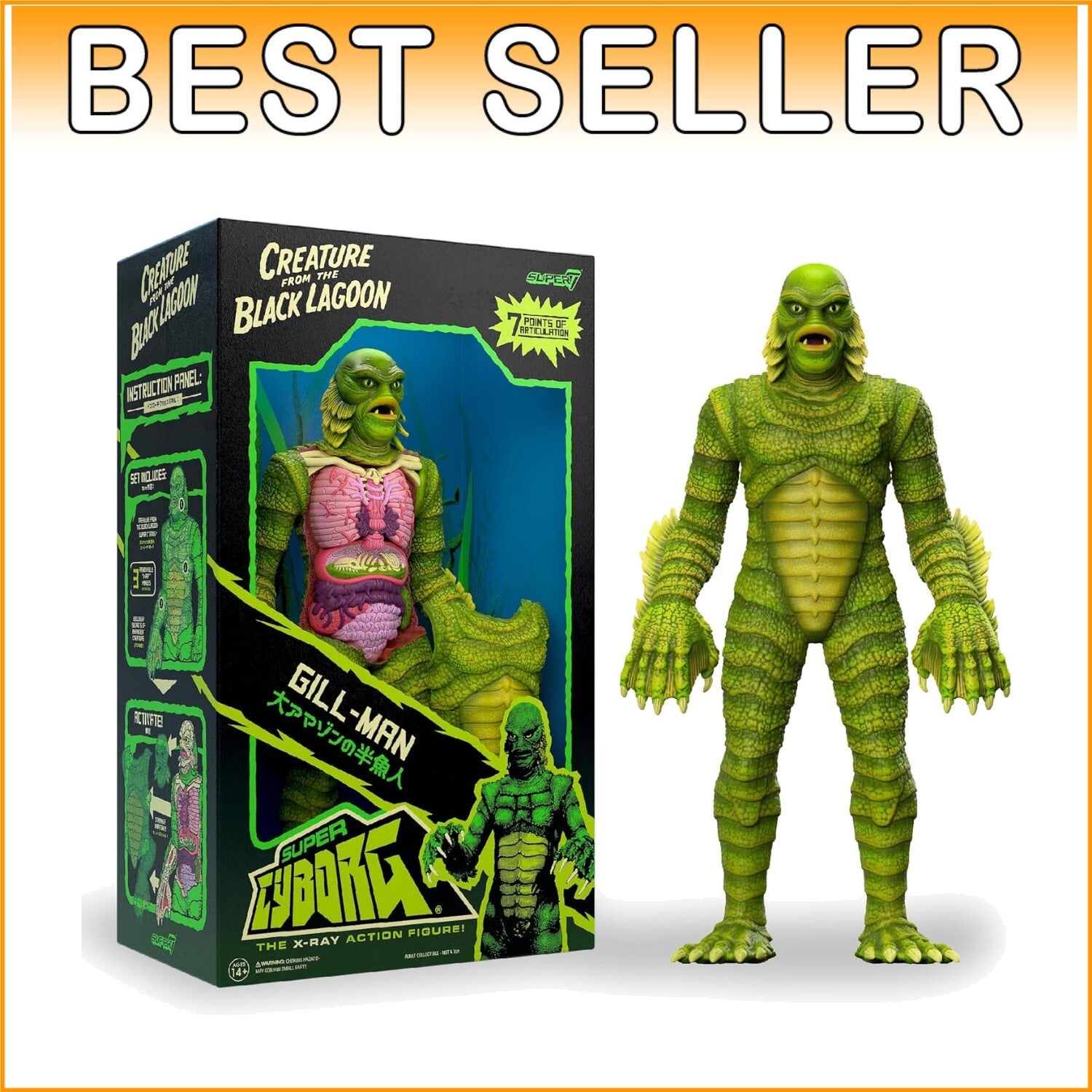 11-Inch Creature from the Black Lagoon Super Cyborg Action Figure – Collectible