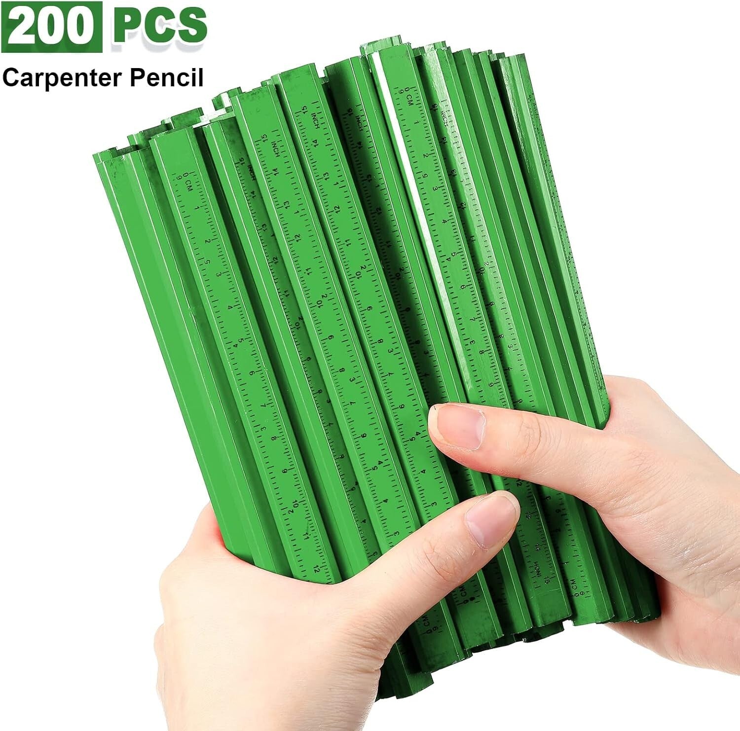 200 Pcs Flat Carpenter Pencils & Sharpeners - Perfect for Woodworking Precision
