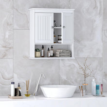Load image into Gallery viewer, Durable Wall-Mounted Medicine Cabinet with Decorative Paneling &amp; Nickel Handles