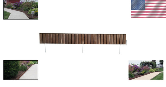 Eco-Green 8-Pack Landscape Border Edging with Pre-Attached Stakes for Easy Setup