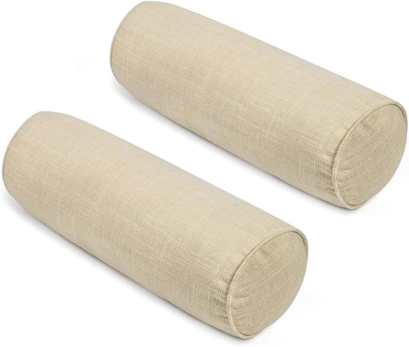 Organic Cotton Neck Roll Pillow with Removable Cover - Ideal for Travel & Home