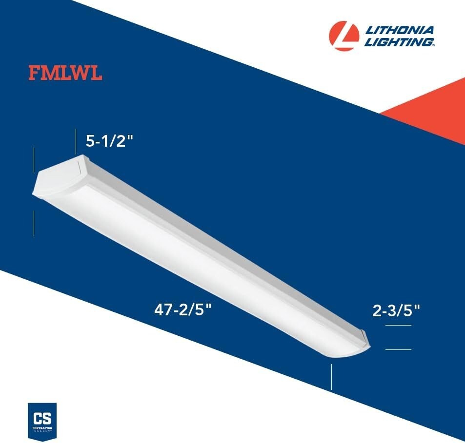 48-Inch Energy Star Rated LED Wraparound Ceiling Light - Cool White Illumination