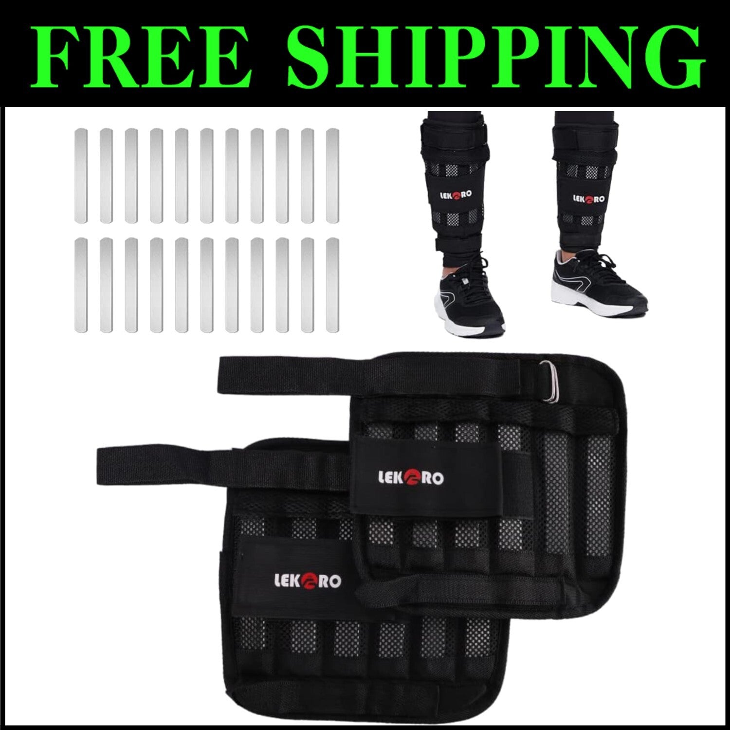 Lightweight Adjustable Ankle & Wrist Weights - Perfect for Walking & Jogging