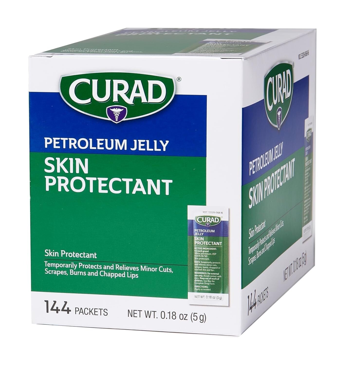 Petroleum Jelly Skin Protectant - 144 Foil Pack, Ideal for Dry and Chapped Skin