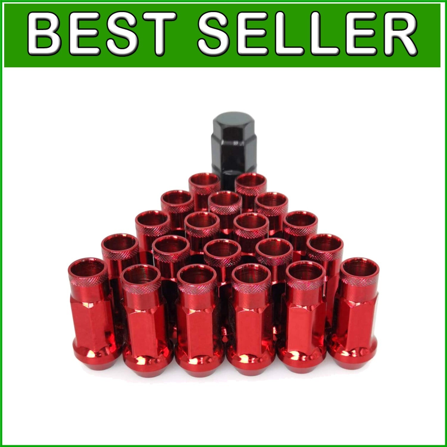 Durable M12x1.5 Racing Locknut Set in Red - Perfect for Vehicle Customization