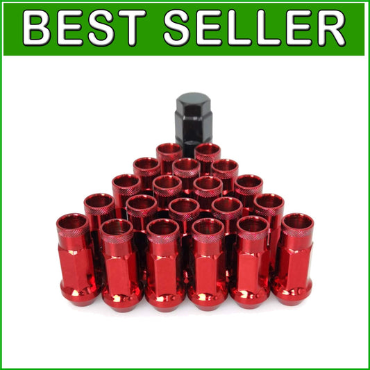 Durable M12x1.5 Racing Locknut Set in Red - Perfect for Vehicle Customization