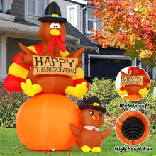 Load image into Gallery viewer, Weather-Resistant 6FT Thanksgiving Turkey Decoration with Quick Inflation Setup