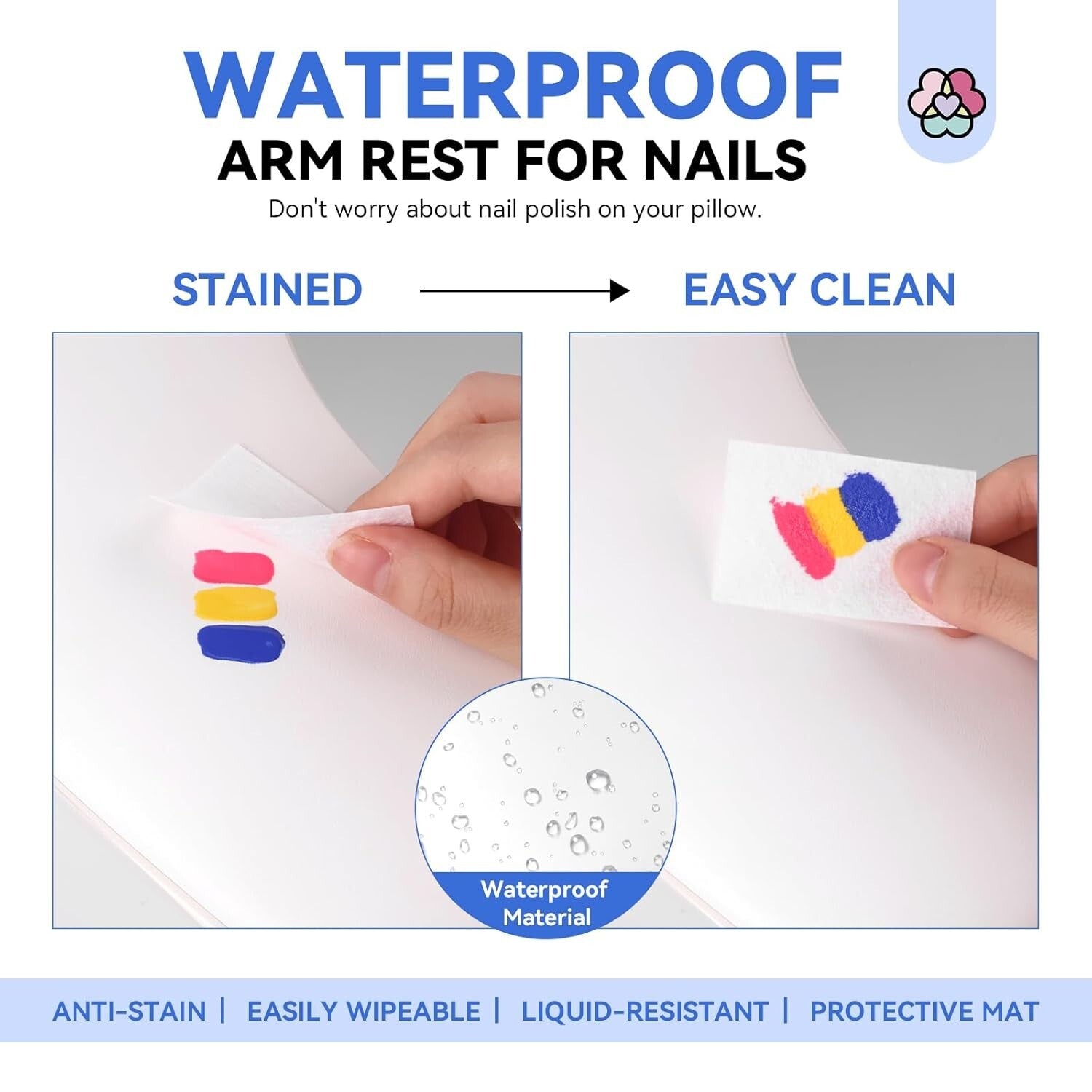 Comfortable Nail Arm Rest with Waterproof Protection - Perfect for Professionals