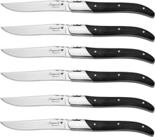 Load image into Gallery viewer, Premium Laguiole Steak Knife Set – 6 Stainless Steel Knives with Wood Finishes