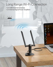 Load image into Gallery viewer, Compact AC1200 USB Linux WiFi Adapter with Adjustable Antennas for Stability