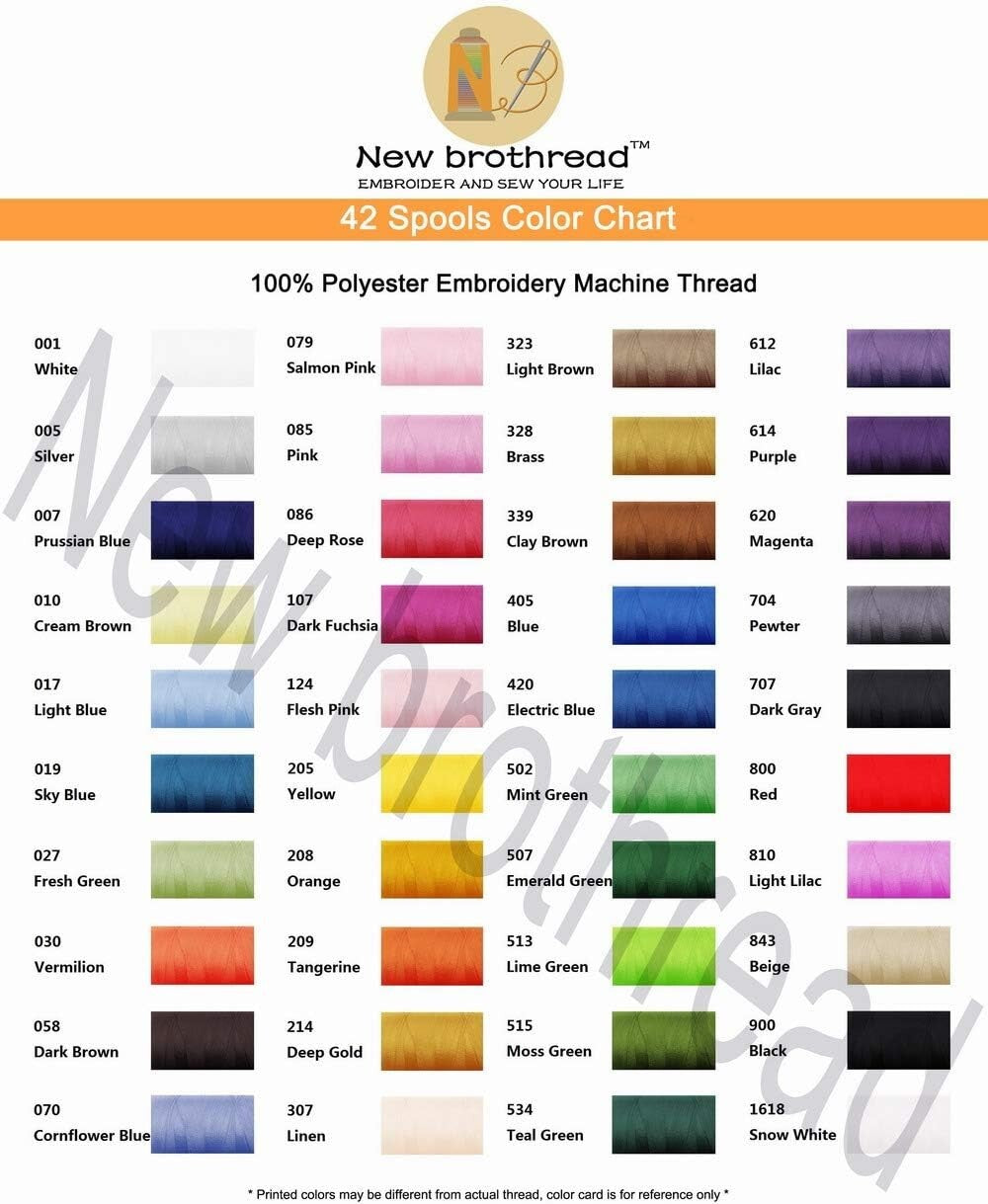 42 Spools 1000M Polyester Embroidery Thread Kit for Professionals & Beginners