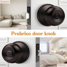 Load image into Gallery viewer, Stainless Steel Round Bathroom &amp; Bedroom Door Knobs - 10 Pack, Bronze Finish