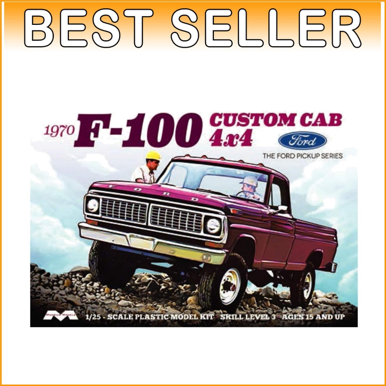 Detailed 1:25 Scale 1970 F-100 Custom Cab 4x4 Model Kit - Perfect for Collectors