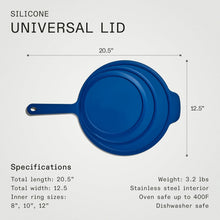 Load image into Gallery viewer, Versatile Harbour Blue Silicone Lid for Frying Pans - Dishwasher Safe &amp; Durable