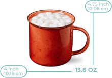 Load image into Gallery viewer, Charming Speckled Mugs - 14 oz Set of 6 for Coffee, Tea &amp; Rustic Enjoyment