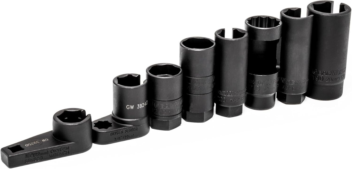 Compact 8-Piece Black Oxide Sensor Tool Set - Efficient for Every Mechanic