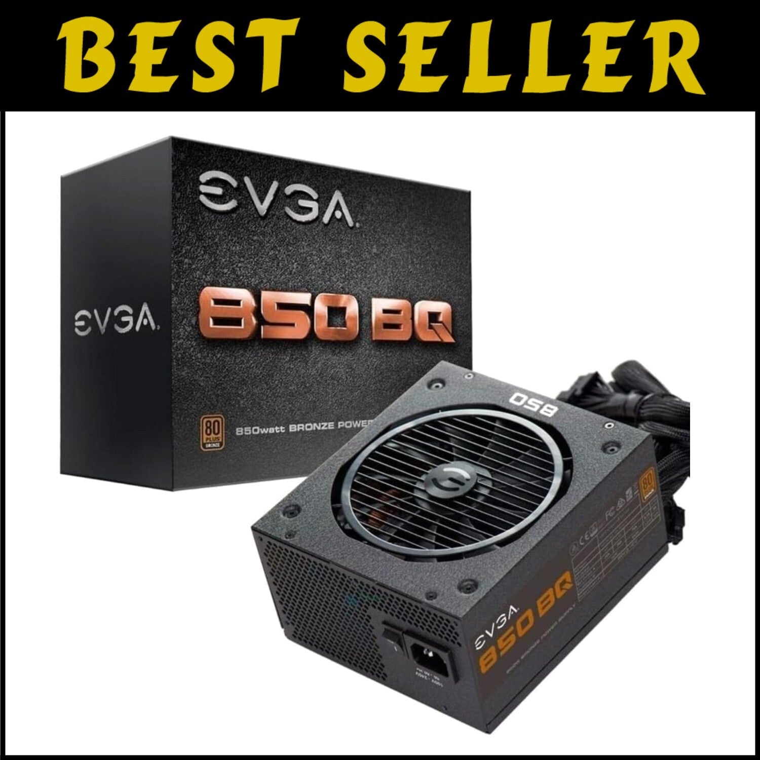 Compact 850 BQ Power Supply: 80 Plus Bronze, Silent Operation, Durable Safety