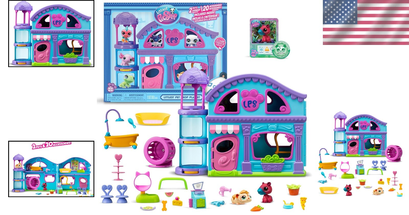LPS Playset with 4 Customizable Rooms, 2 Exclusive Pets & Virtual Play Unlock