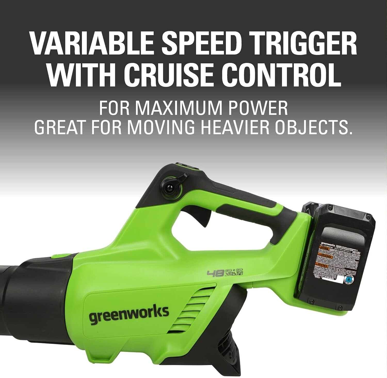 Brushless Leaf Blower with Dual Battery System & Variable Speed Control - Green