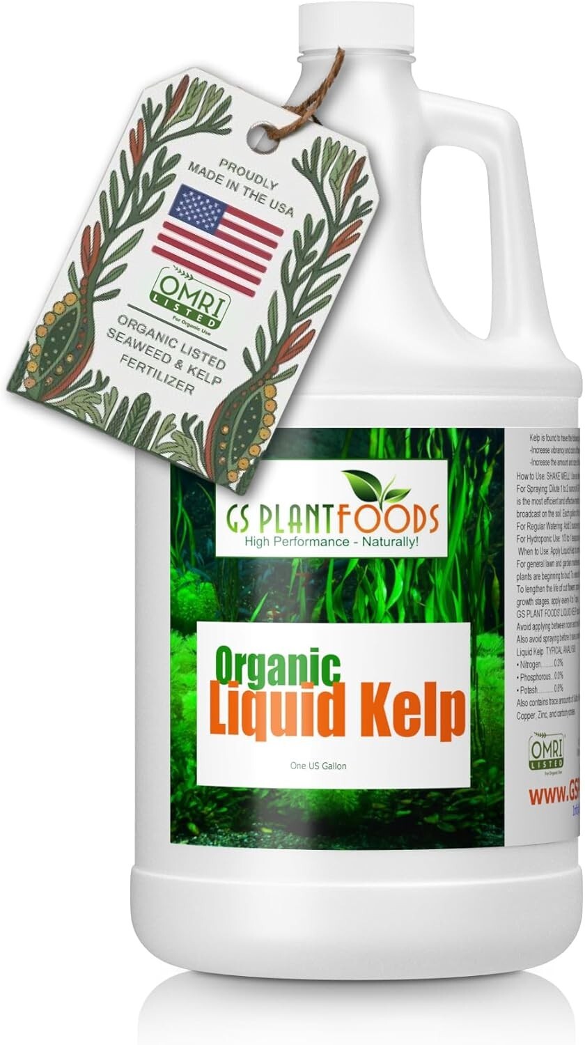 Natural Seaweed Fertilizer - 1 Gallon Kelp Concentrate for Optimal Plant Growth