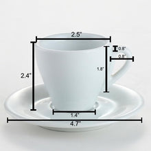 Load image into Gallery viewer, Classic Italian White Porcelain Espresso Cups Set of 6, 2 oz. - Durable &amp; Ele...