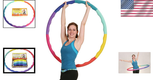 41-Inch Large Rainbow Hula Hoop - Boost Core Strength and Lose Weight Fast