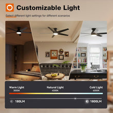Load image into Gallery viewer, Whisper-Quiet 52-Inch Black Ceiling Fan with Remote and Adjustable Light Feature