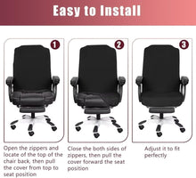 Load image into Gallery viewer, Universal Black Stretch Chair Covers - 4 Pack Machine Washable Office Slipcovers