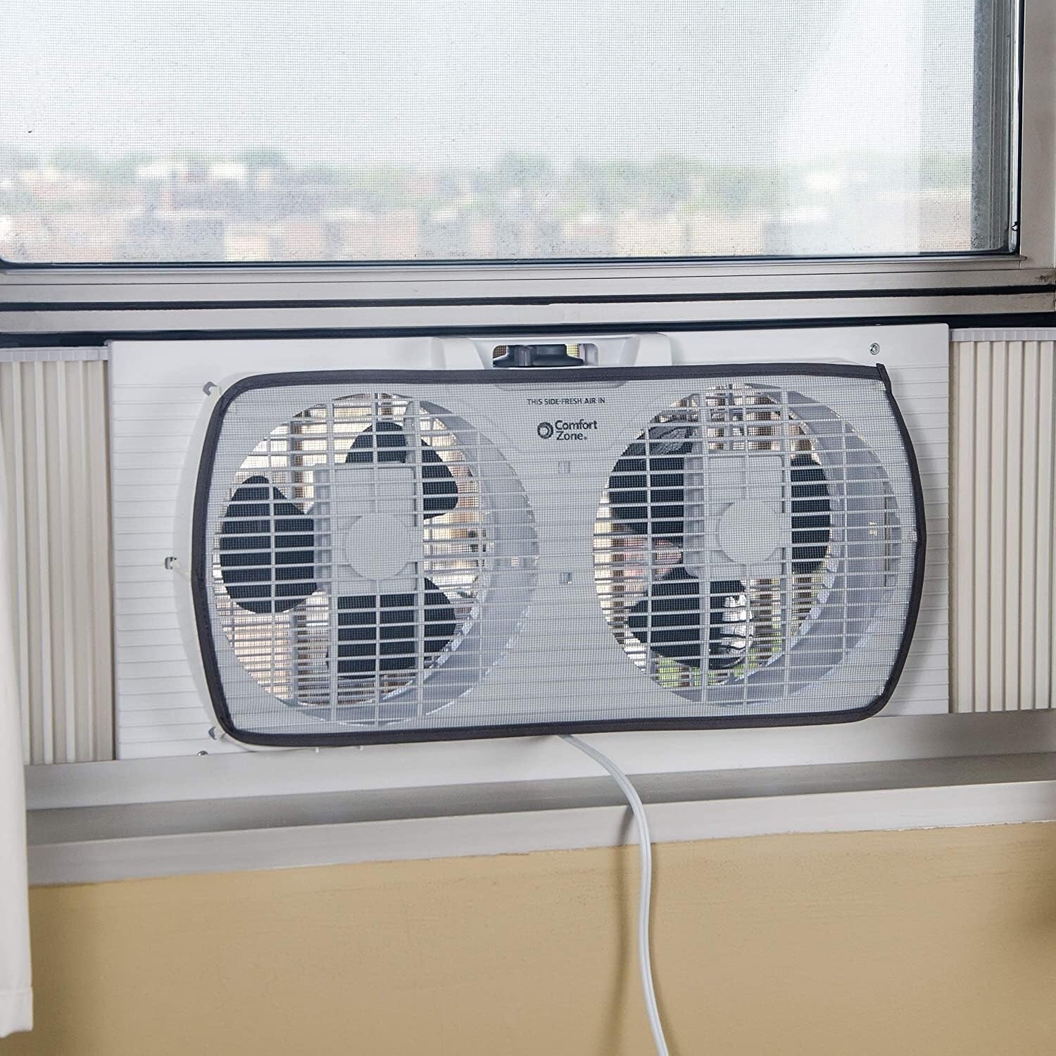 Energy-Efficient 9” Window Exhaust Fan with Removable Bug Screen & Quiet Speed