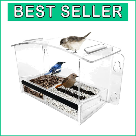 Eco-Friendly Clear Bird Feeder with Strong Suction Cups for Hummingbird Viewing