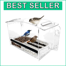Load image into Gallery viewer, Eco-Friendly Clear Bird Feeder with Strong Suction Cups for Hummingbird Viewing