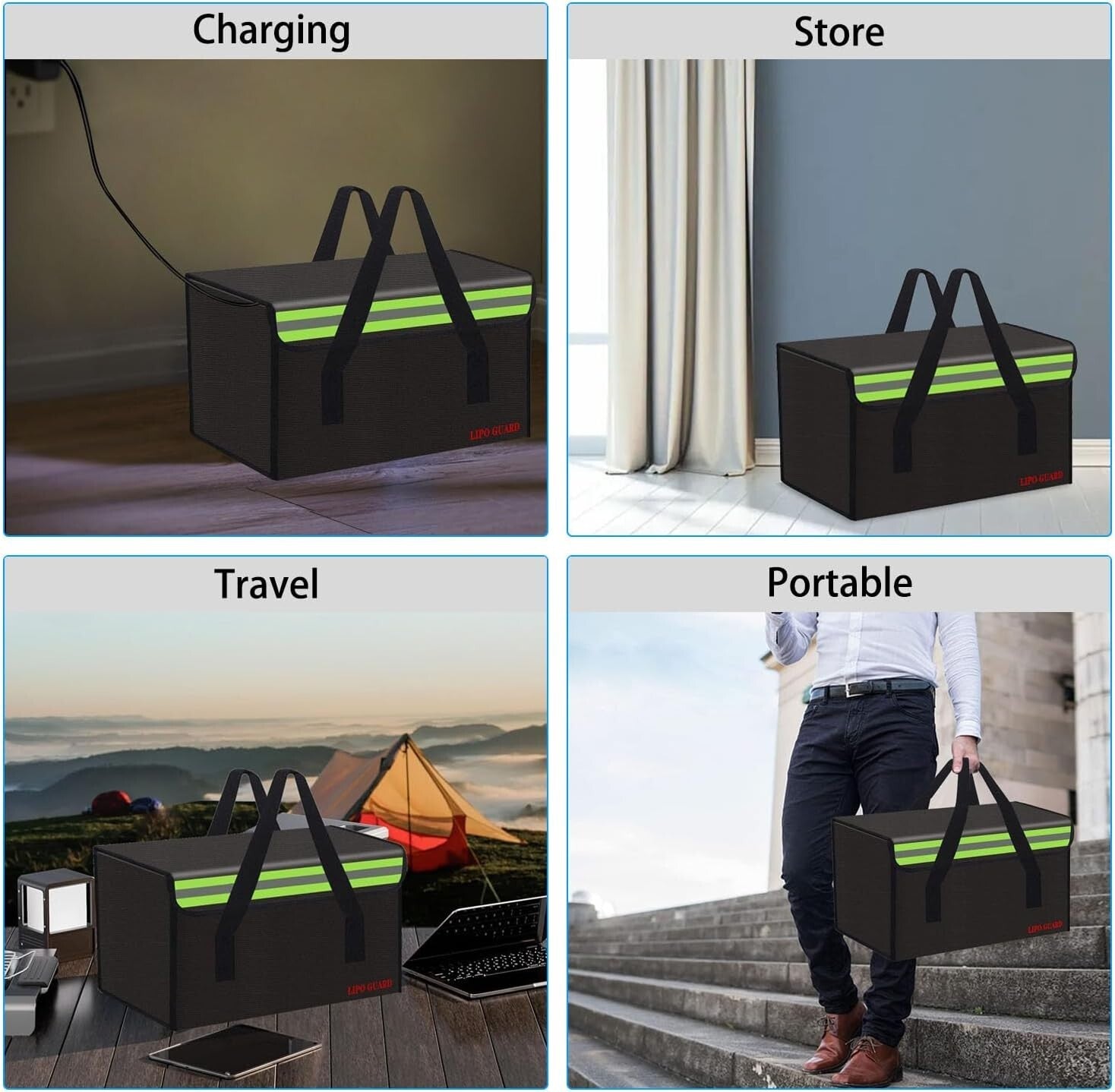 Fireproof Lipo Battery Storage Bag 19.7"x13.8"x11.8" - Safe Charging Pouch