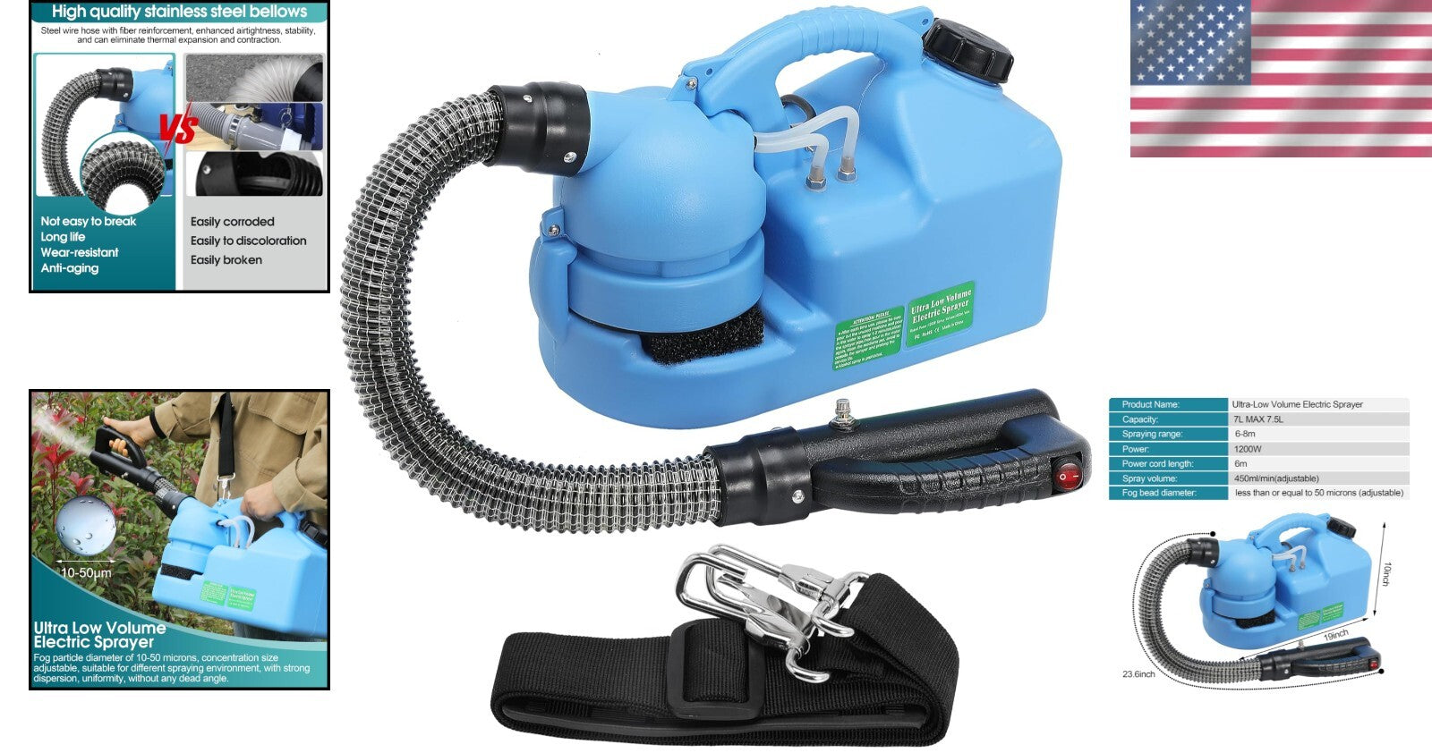 Adjustable Grit Electric ULV Sprayer - Ideal for Homes, Farms & Schools