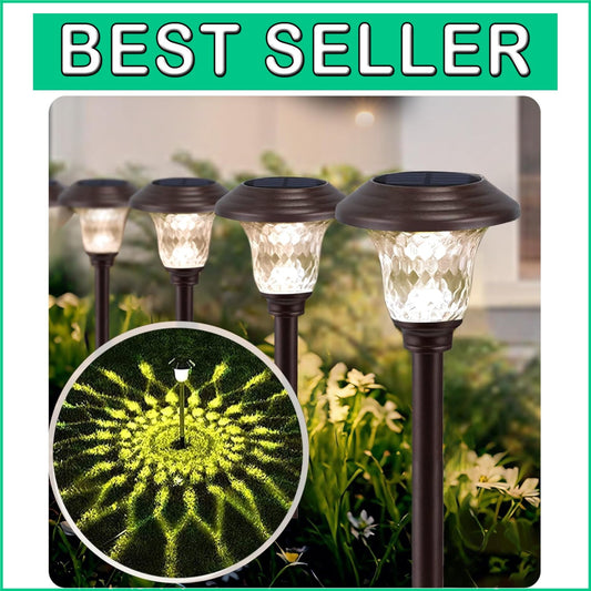 Elegant 8 Pack Solar Pathway Lights - Waterproof Glass, Color Changing Modes