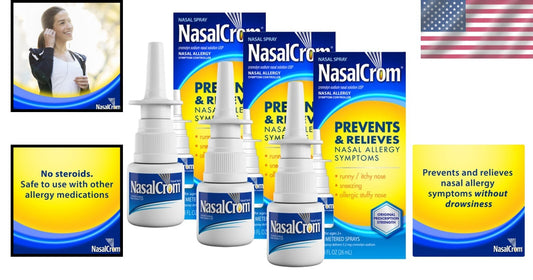 200 Count Allergy Nasal Spray - Prevents Symptoms, Non-Drowsy & Steroid-Free