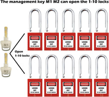 Load image into Gallery viewer, Essential Red Lockout Tagout Locks with 12 Keys - Optimal Safety Guaranteed